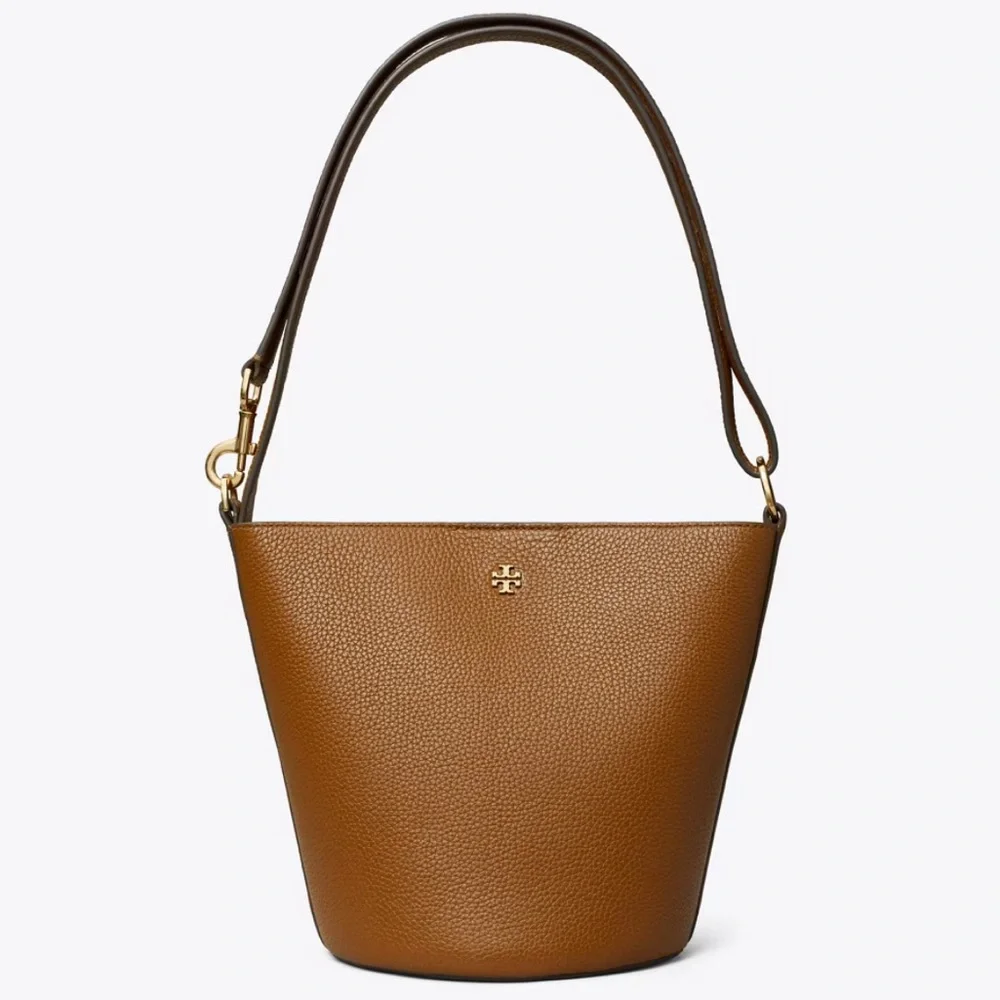 NWT Tory Burch Cortado Brown Leather Bucket Bag